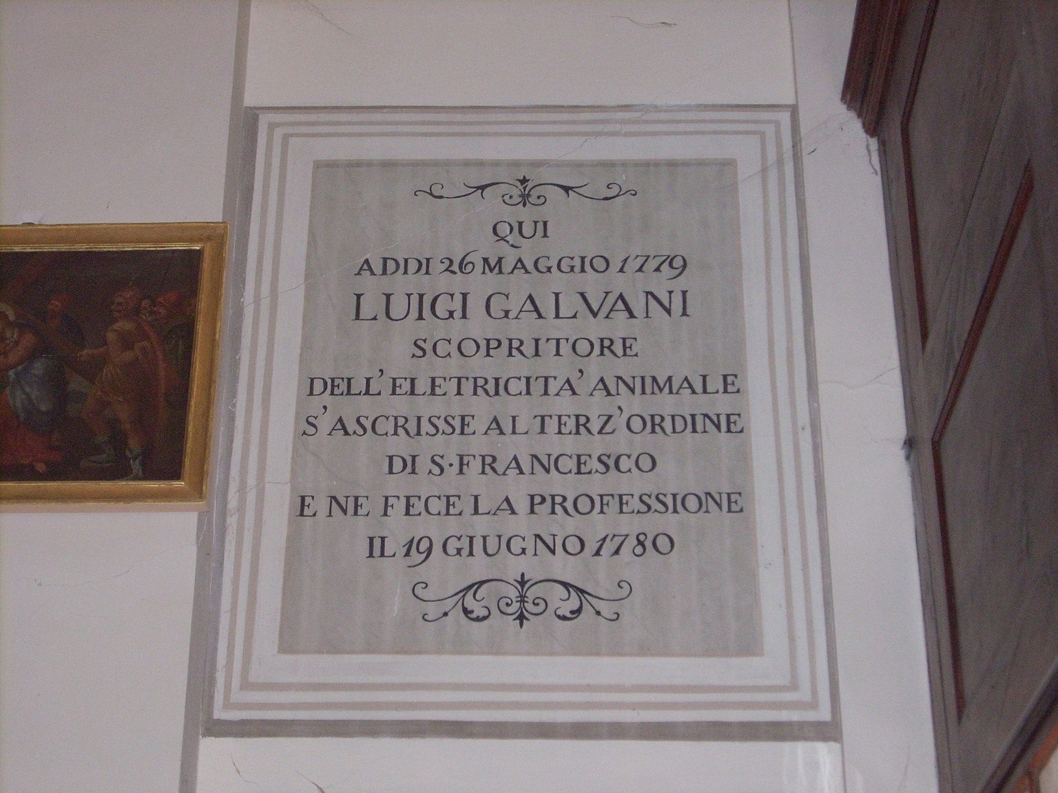 Luigi Galvani S Memorial Tablet